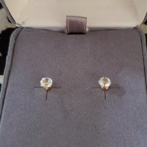 Aquamarine .50 ct tw 14k gold  earrings